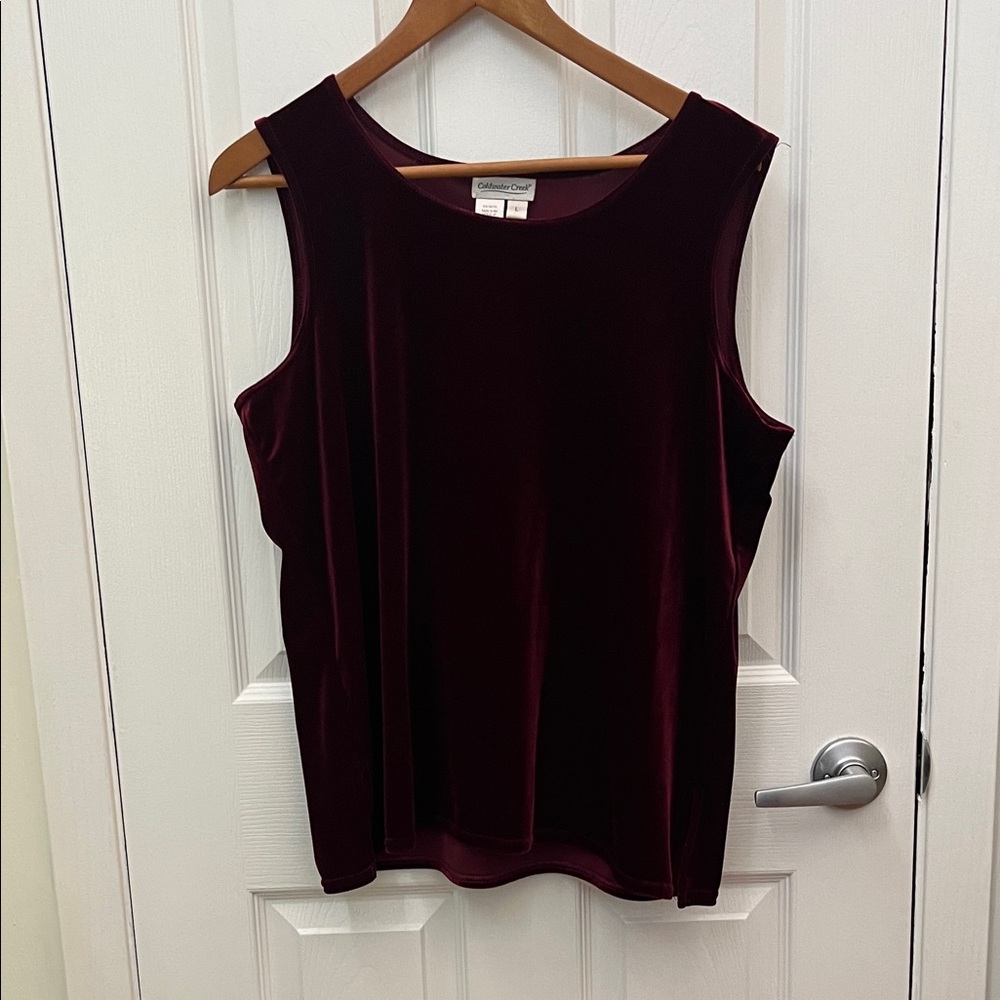 Coldwater Creek Burgundy 3 Piece Velvet Set Size Large - Picture 4 of 11